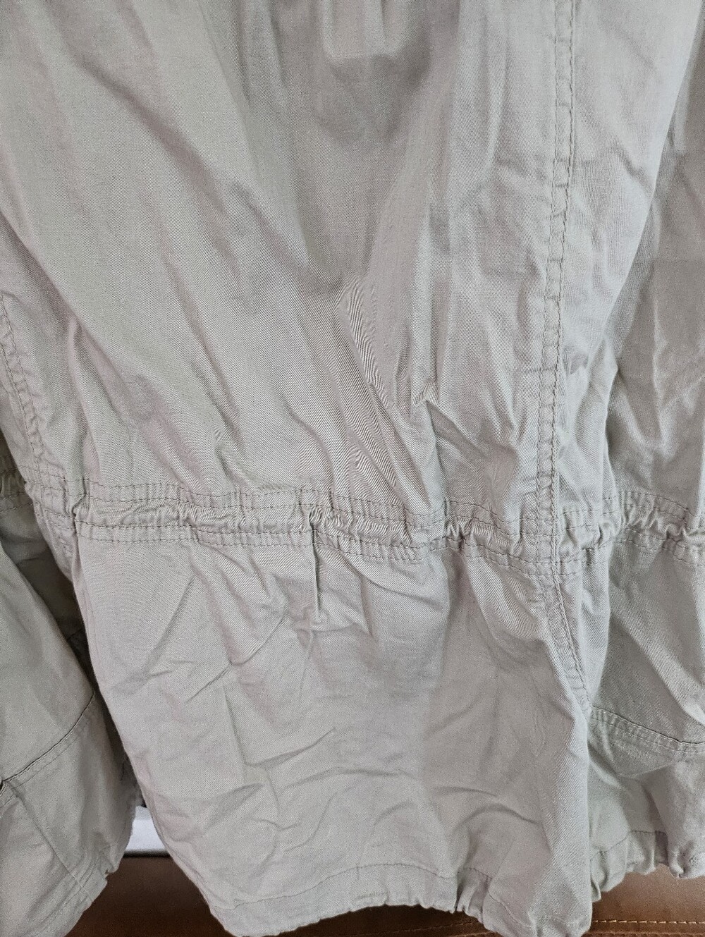 L- Style & Co-Women's Light Tan Utility Jacket with Roll-Tab Sleeves - Picture 9 of 9